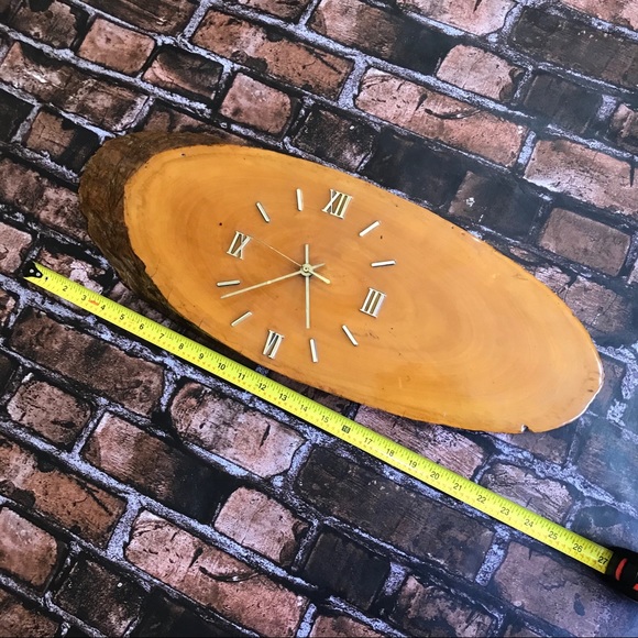 Burlwood Castle Burl Wood Wall Clock Handmade - Picture 3 of 6